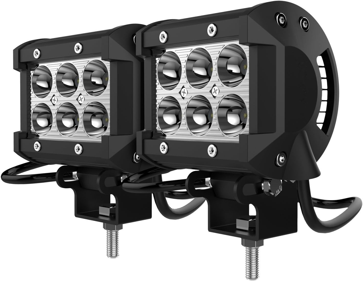 Yamaige CREE LED Lights (2 Pack) -4" 18W 1800LM Spot light Bar Great for Off-Road Jeeps, SUVs, Boats and More - 6000K White Light Color Temperature, Waterproof