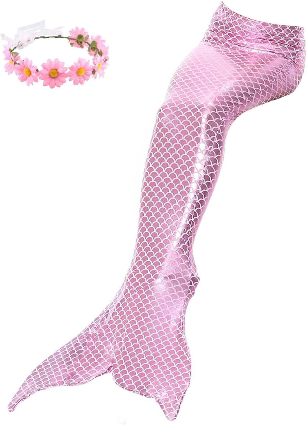 Mermaid Tails Swimming Girls,Kids,Women Swimsuit Swimwear No Monofin(Included Flower)