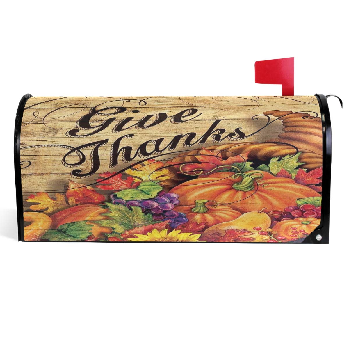 Wamika Give Thanks Thanksgiving Mailbox Cover Horn of Plenty Pumpkins