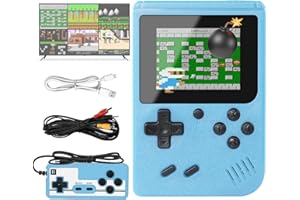 OMAKY Retro Handheld Game Console with 400 Classical FC Games, Portable Retro Video Game Console, 3.0-Inch Screen 1020mAh Rechargeable Battery, Support 2 Players Play On Tv (Blue)