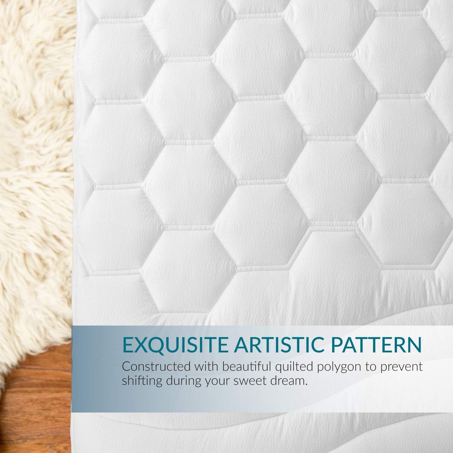 Bedsure Mattress Pad Queen Size（60x80 inches）- Breathable - Ultra Soft Quilted Mattress Pad Protector Deep Pocket(up to 18'' deep), Fitted Sheet Mattress Cover-White: Home & Kitchen