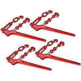 ENJ 4 Pcs Lever Load Binder with 2 Grab Hooks,for 5/16-3/8 Grade 70 Chain | Lever Binder with 5,400 Pound Working Load Limit