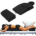 Amethyst Lake Pregnancy Massage Cushion with Headrest – Full Body Prenatal Bolster Positioning System – Ideal for Lower Back Pain and After Breast Surgery - Black