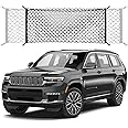 Envelope Style Trunk Cargo Net Compatible with Jeep Grand Cherokee New 2025 2024 2023 2022, Grand Cherokee L 2025 2024 2023 2022 (Both 5 and 7 Seats) SUV Nylon Car Rear Mesh Tailgate Netting