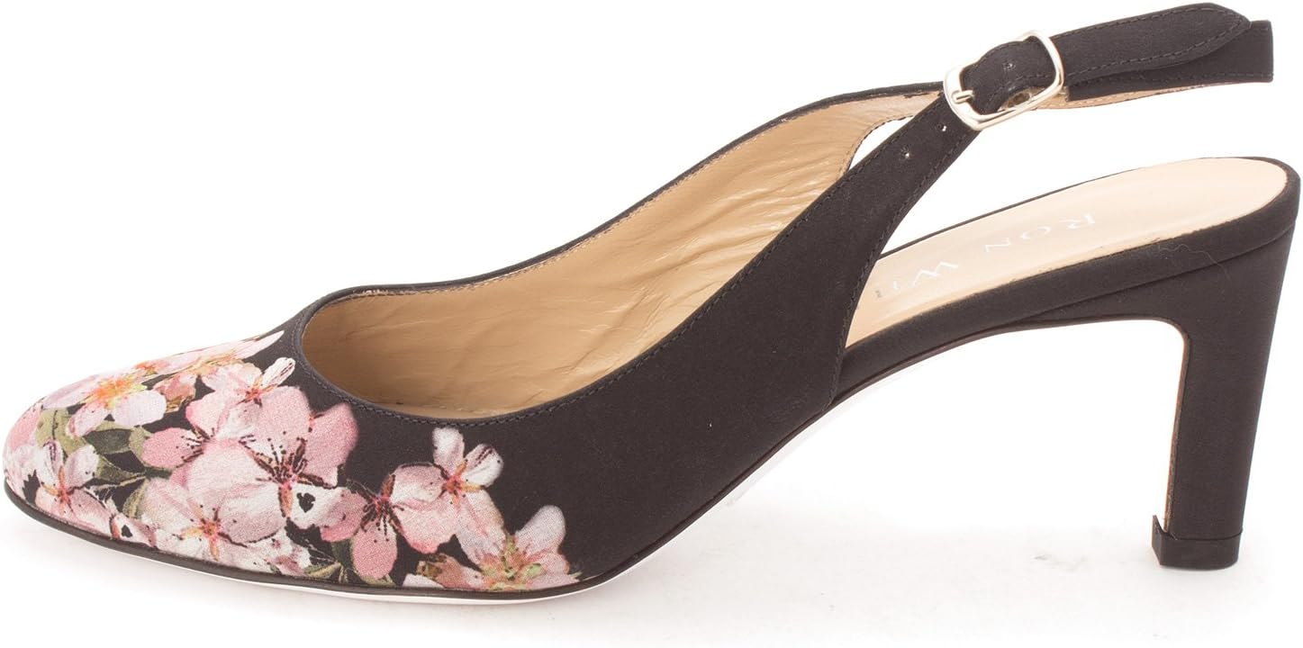 Ron White Womens Vivian Leather Closed Toe Ankle Strap, Onyx/Rose, Size 5.5 US / 3.5 UK US