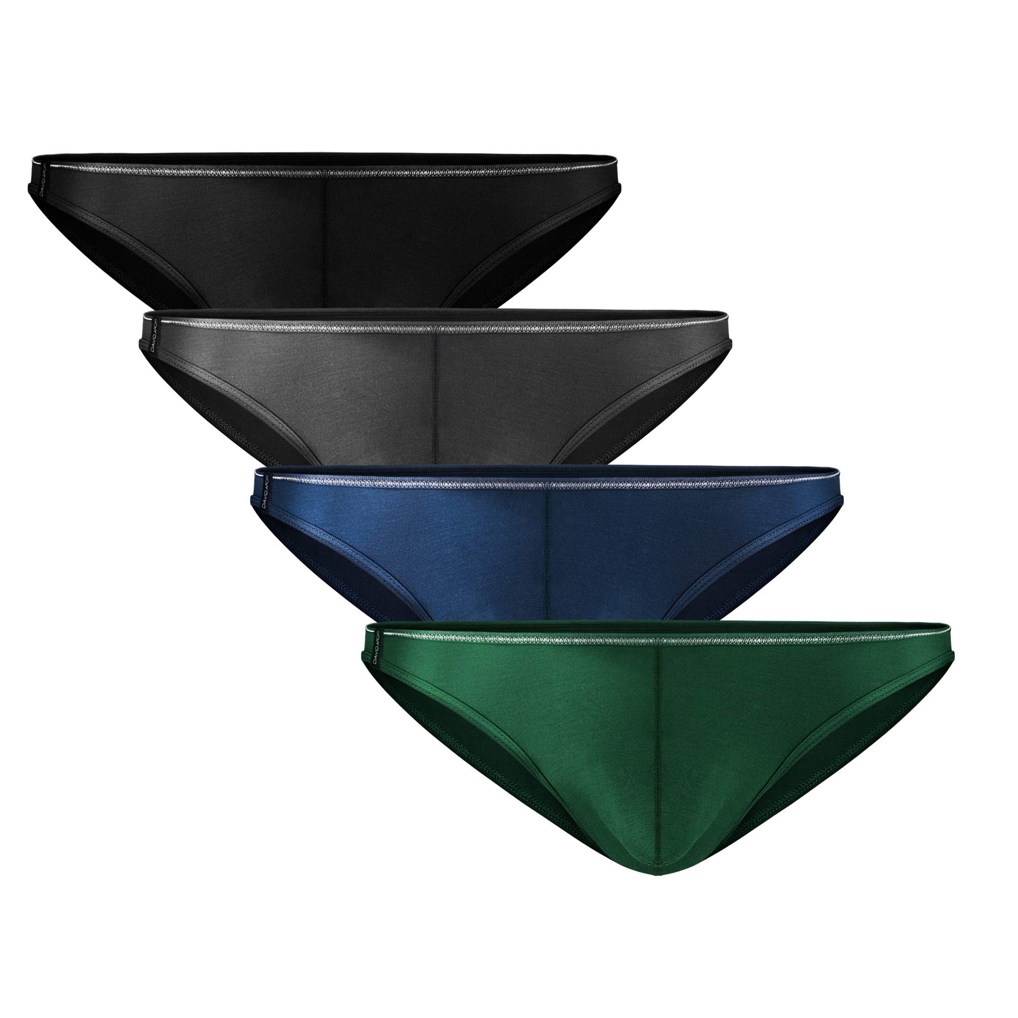 DAVID ARCHY Men's 4 Pack Micro Modal Underwear Lightweight Sexy Bikinis