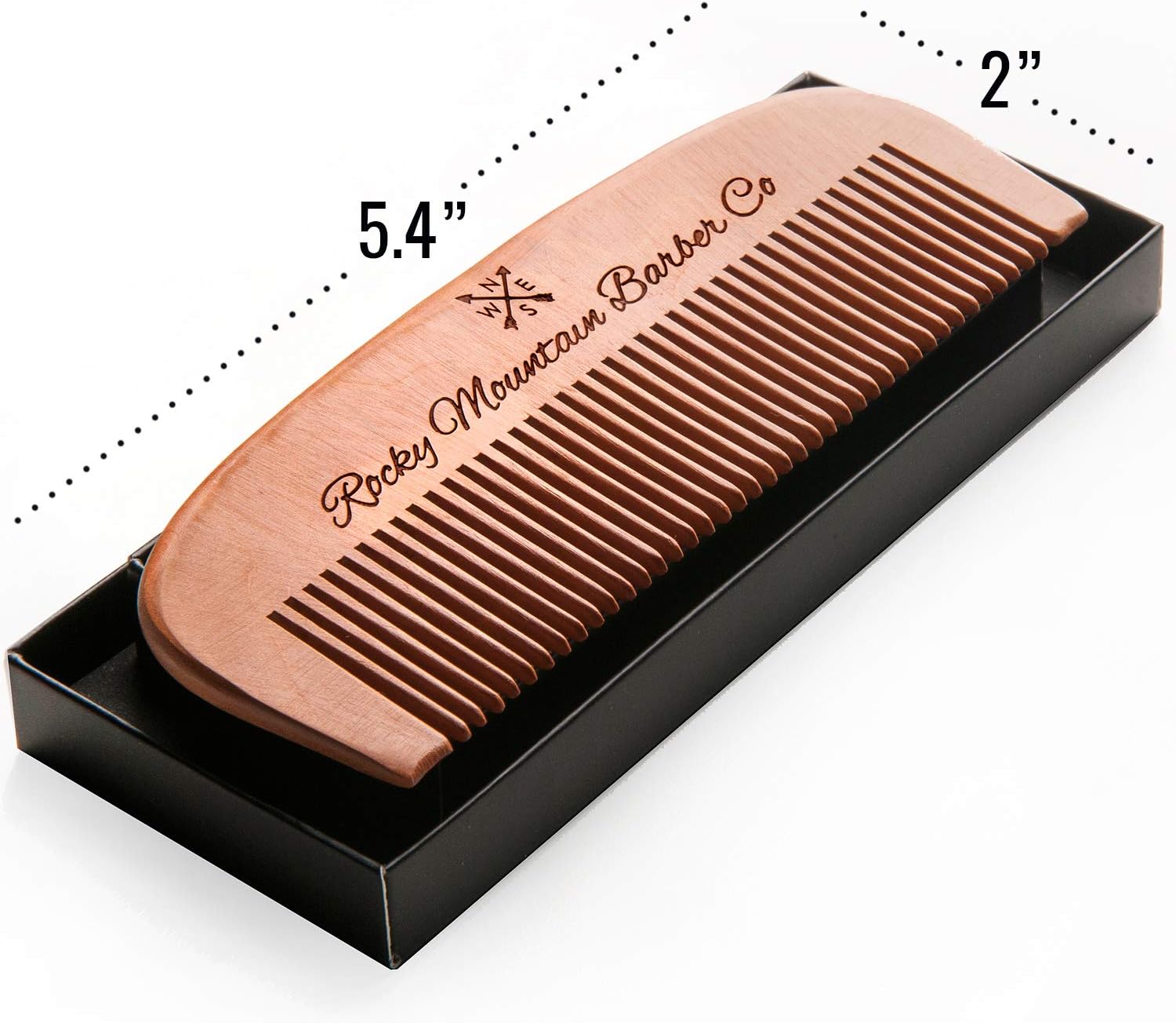 Hair Comb - Wood with Anti-Static & No Snag Handmade Brush for Beard Head Hair, Mustache in Gift Box by Rocky Mountain - Image 3