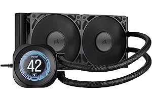 CORSAIR Nautilus 240 RS LCD Liquid CPU Cooler – 2.1" IPS LCD Screen, 240mm AIO, Low-Noise, Daisy-Chain, Intel LGA 1851/1700, 
