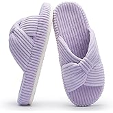 Chantomoo Slippers for Women Memory Foam House Bedroom Corduroy Bow Crossbands Slipper Shoes Comfy Trendy Gift Slippers