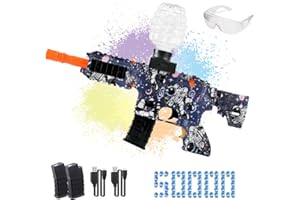 HYNXM Electric Eco-Friendly Gel Water Blaster - Splatter Water Gun with 50000+ Foam Bullet Ball, 2 Rechargeable Battery, 2 Round Hopper, 1 Goggles, Orby Gun Outdoor Toys Ages 14 & Up