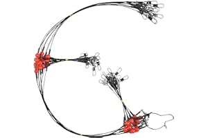 SHADDOCK FISHING Fishing Leader Rigs Saltwater Tackle Rigs with Swivels Snaps, High Strength Wire Leaders Rigging Surf Fishing Gear Equipment for Lures Bait Hooks Catfish Walleye