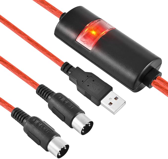 OTraki Câble MIDI USB 2M 6.5ft Câble adaptateur d
