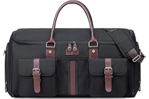 Garment Bag for Travel, Vessgra Carry on Convertible Garment Duffle Bags for Men Women with Shoe Compartment - 2 in 1 Hanging Suitcase Suit Travel Bags