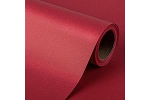 Garbendy Colorful Kraft Paper Roll - 17 inches x 32.8 feet - Christmas Dark Red Recyclable Paper Perfect for Holiday Gift Wrap, Craft, Packing, Floor Covering, Dunnage, Parcel, Table Runner