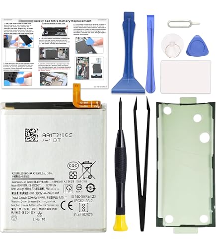 Amazon.com: Galaxy S22 Ultra Battery ZURUN 6800mAh 鋰聚合物電池EB