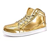 IGxx Sequins Shoes for Men Women Fashion Sparkle Gold Shoes Bling Shiny High Top Sneakers Punk