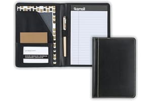 Samsill Portefeuille en cuir contrasté, taille junior, bloc-notes 12,7 x 20,3 cm, noir