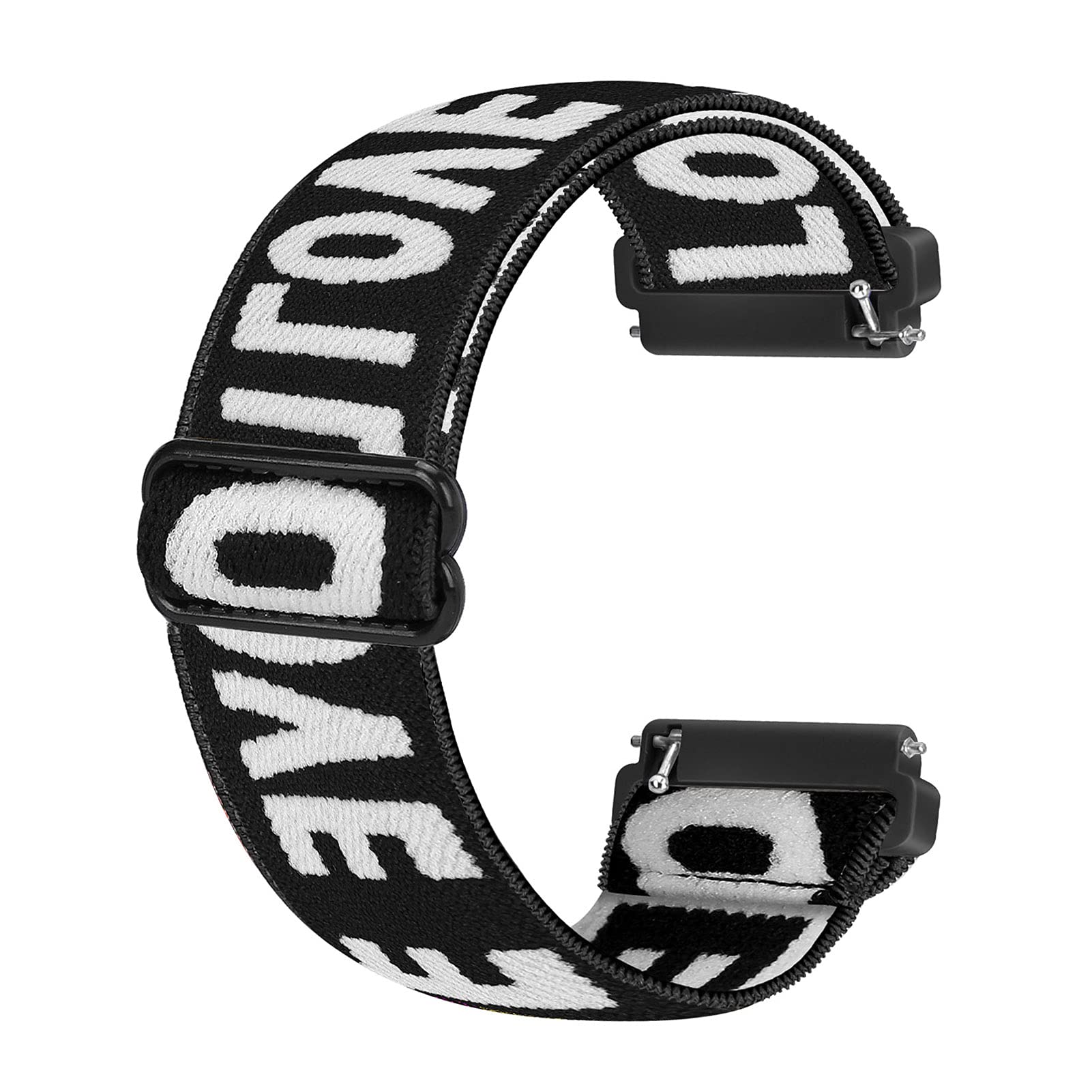 Ecogbd Elastic Replacement Strap Compatible with Fitbit Versa, Versa Lite, 2; Standard Design; Nylon Material; Unisex; LOVE Color; 4.5 -12 inches; No Buckle; Elastic Clasp