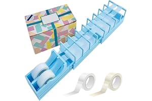 LPKXTGJ Fast Tape Dispenser for Crafts & Gift Wrapping - 18 Strips in Seconds - Design, Blade-Free, Compact & Heavy-Duty - Works with Standard, Washi, Double-Sided Tape