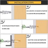 Fox Bunny Metal Plasterboard Anchors 50pc Heavy Duty Self Drilling Concrete view 4