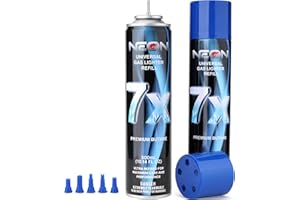 NEON Butane Refill, 300ml 7X Filtered Premium Butane Fuel, 2 Cans Pure Refined Lighter Fluid with 0 Impurities & 5 Different Nozzle Adapters for Refillable Lighters, Butane Torches, Kitchen Blow Torch