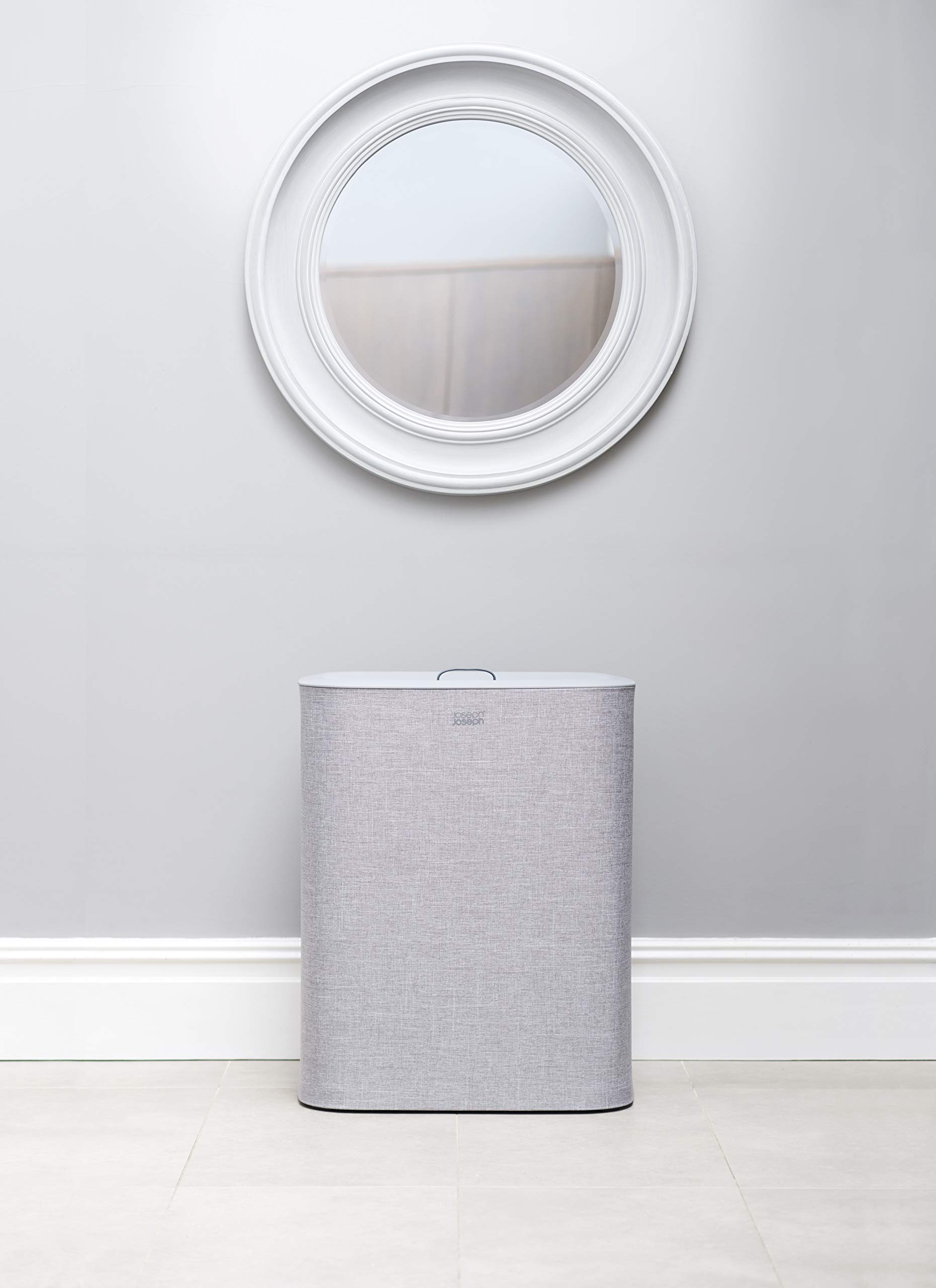 Joseph Joseph Tota 90 liter/23.8 gallon Laundry Hamper Separation Basket with lid, 2 Removable Washing Bags with Handles - Gray