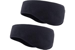 Medsuo 2 PCS Fleece Ear Warmers for Men Women, Soft Earmuffs Comfortable Winter Headband Ear Muffs Warm Ear Covers for Cold Weather Running Cycling Ski (Black)