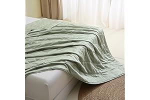 EP Mode Lightweight Quilt Blanket for Summer, Viscose from Bamboo Fabric & Filling, Natural, Breathable & Machine Washable- Sage Green, King