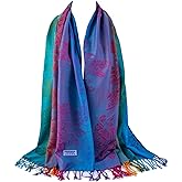 AUSEKALY Colourful Shawl Wraps for Women Scarf Pashmina Feel Causal Prayer Shawls Indian Dupatta Scarves