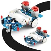 MiOYOOW 2 Pack Line Following Robot Car Kit, Beginners Smart Car Soldering Practice Kit STEM Educational Electronics Soldering Projects for School and Home Learning