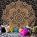 Popular Launched Mandala Tapestry Hippie Tapestries Mandala Bohemian Tapestry Gypsy Tapestry Indian Mandala Wall Tapestry for Bedroom Dorm Decor Wall Hanging (51.2 x 59.1 Inch, Black Gold)