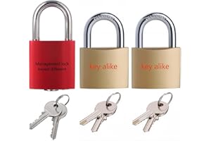 SEPOX Pro-Grade (2+1) Heavy-Duty 3Pcs Lock Set - Versatile Solid Brass Padlocks (40mm 2Pcs Keyed Alike) & High-Security Aluminum Padlock (1Pcs Keyed Different) for 2 Grade Management