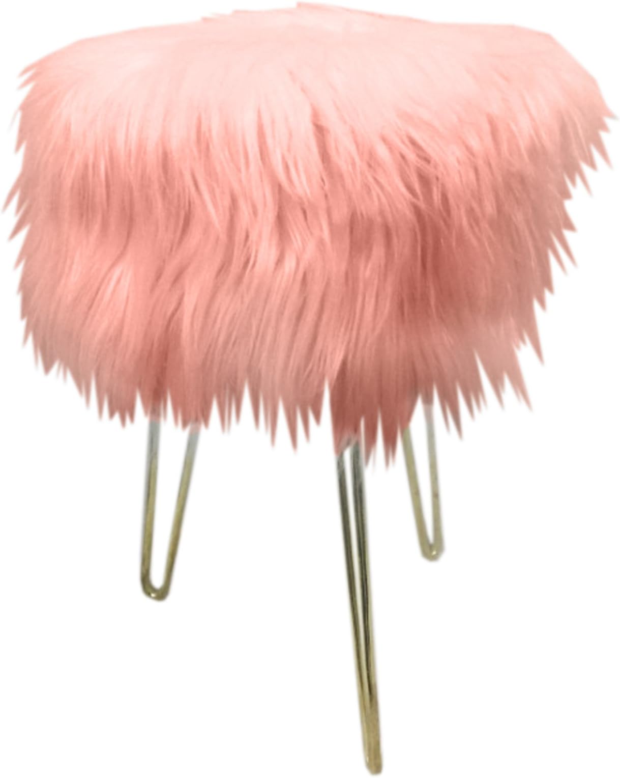 Design Guild Emma Foot Stool With Gold Legs, Pink