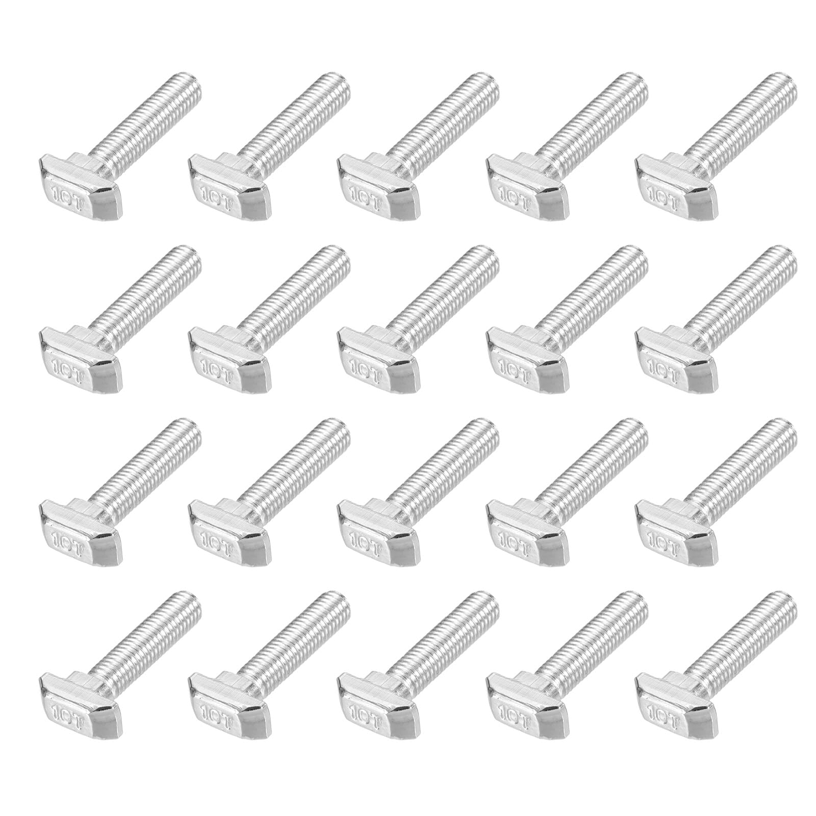 PATIKIL M8x25 Hammer Head Bolt T Screw, 20 Pcs T Slot Drop in Bolt Hammer Head Bolts for 4545 Series European Standard Aluminum Profile