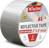 XFasten Reflective Tape White and Silver 2 in x 5 yd High Intensity DOT-C2 view 1