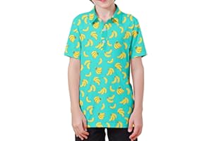Cuddomper Boys Polo Shirts Hawaiian Golf Clothes Fashion Short Sleeve Kids Cool School Uniform 5-14T