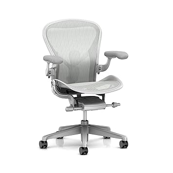 Herman Miller Aeron Task Chair Tilt Limiter Seat Angle Posturefit Sl Fully Adj Arms Dark Mineral Vinyl Armpad Carpet Caster