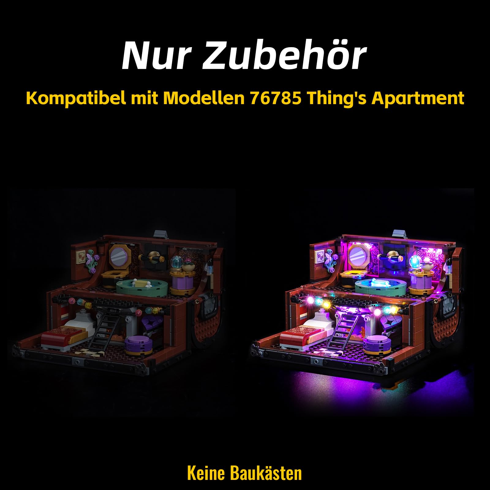 Led Licht Set Kompatibel mit Lego Thing's Apartment 76785 (Kein Modell), Dekorationsbeleuchtungsset Compatible with Lego 76785 Thing's Apartment Bausteinen Modell 3