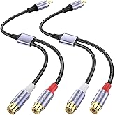 MOSWAG 1 Male to 2 Female, RCA Y Splitter RCA Cable Audio Video Splitter Adapter Extension Cord Compatible with subwoofers, Speakers, Home theatres, HDTVs, Gaming Consoles