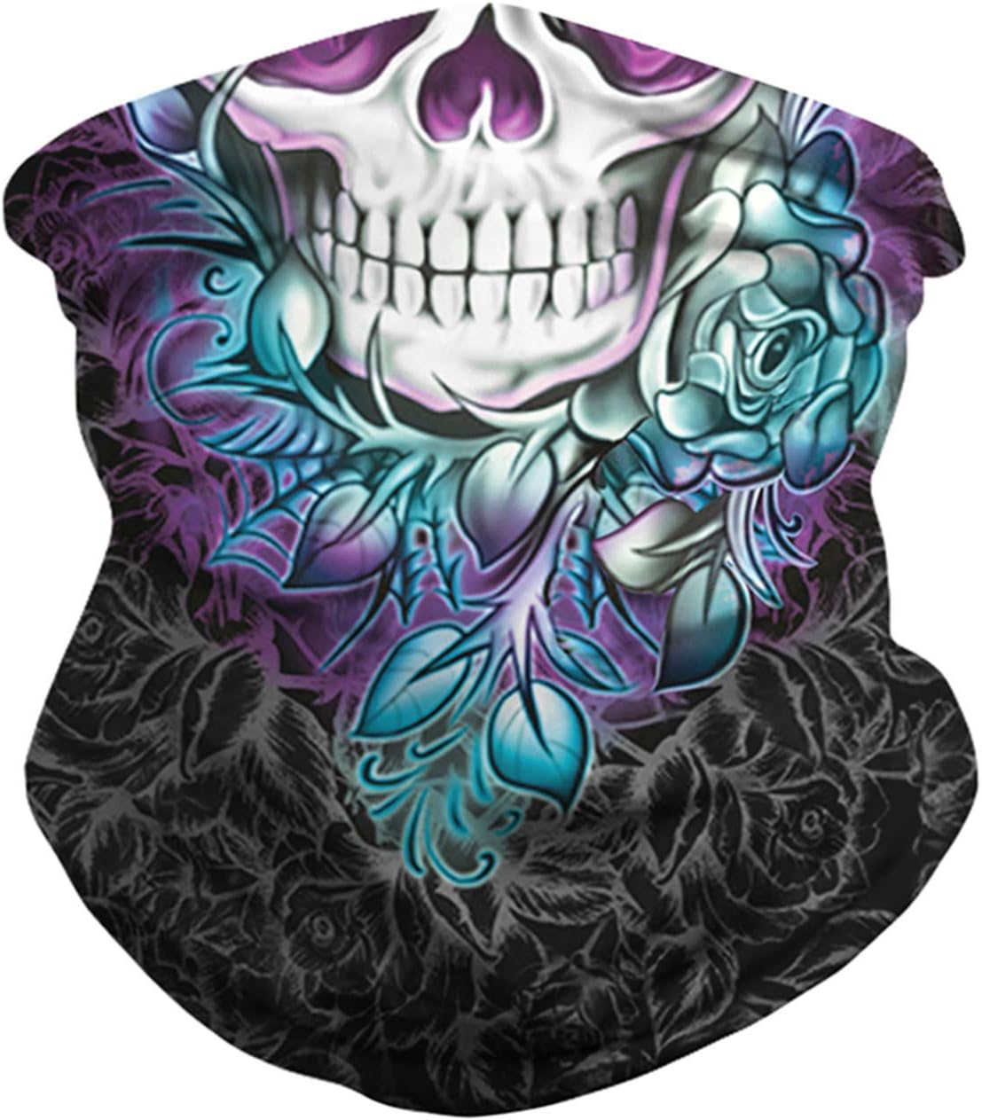 Unisex Seamless Bandana for Rave Face Bandana Wind UV Sun Protection Neck Gaiter Tube Bandana Headwear Bandana for Women Men Party Festival Motorcycle Outdoor Leaf Skull