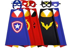 Kids Capes and Masks Boys Dress Up Child Costumes Birthday Party Halloween Supplies for 3-12 Years Old