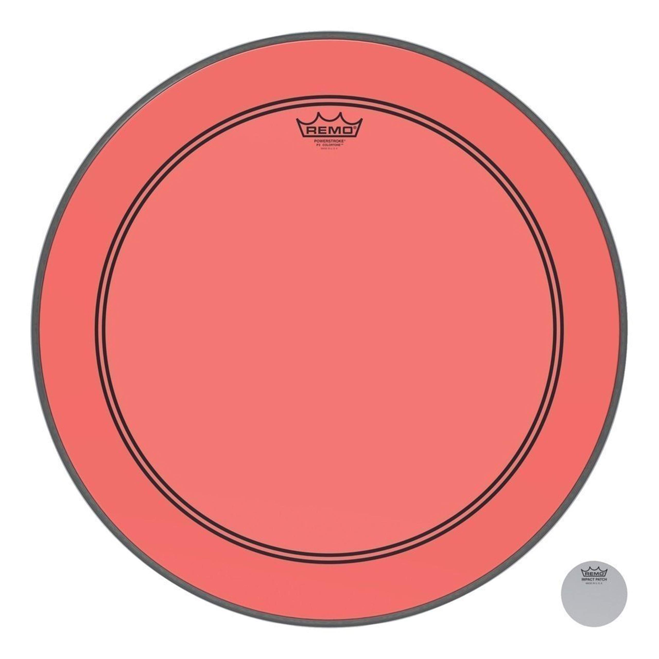 Remo Colortone Powerstroke 3 Clear Bass Drum 20 Inches Red P3-1320-CT-RD — image 1