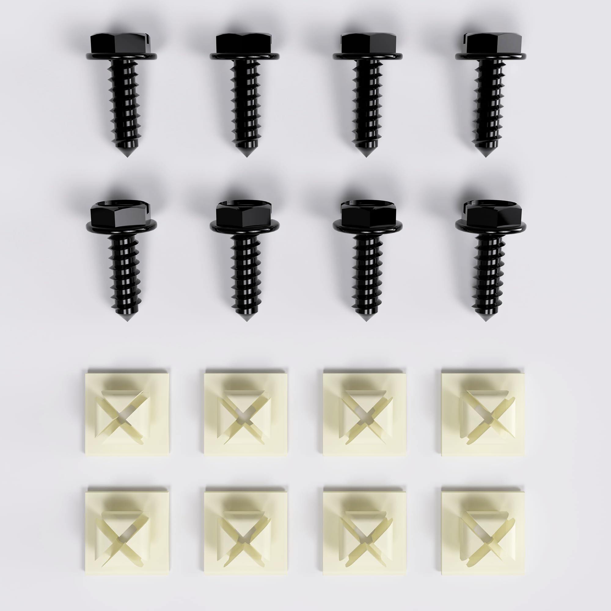 Photo 1 of Couslcd Universal License Plate Screws, Stainless Steel Car Tag Plate Mounting Hardware, Anti-Theft, Rust-Proof Bolts for Securing License Plates Frames or Covers on Car, Truck, SUV (8 Sets Black)