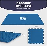 KAYMAN Gym Floor Nonslip Interlocking EVA Foam Mats 60x60cm Blue 16 Pack view 2