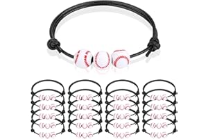 ZELARO 20 Pcs Sports Party Favors Charm Bracelets,Soccer Basketball Football Baseball Volleyball Bead Ball Bracelets Adjustable Inspirational Wristbands Sport Theme Birthday Party Favor Gifts for Teen Adults