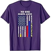 No One Fights Alone USA Flag T-Shirt for 4th July T-Shirt
