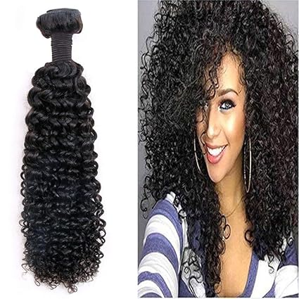 YoungSee 60 cm Hair Weave Tress Human Hair Extensions Schwarz Afro Kinkycurly Remy Echthaar Haarverlangerung Locken Bundle 10
