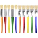 10 PCS Paint Brushes for Kids Toddlers Acrylic Painting Washable | Large Round and Flat Craft Paintbrushes for Preschool Classroom Homeschool Art Supplies