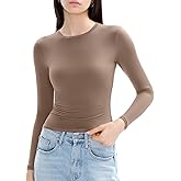 C202 Women's Long Sleeve Shirts Crew Neck Slim Fit Going Out Tops Basic Tees Barely There Collection