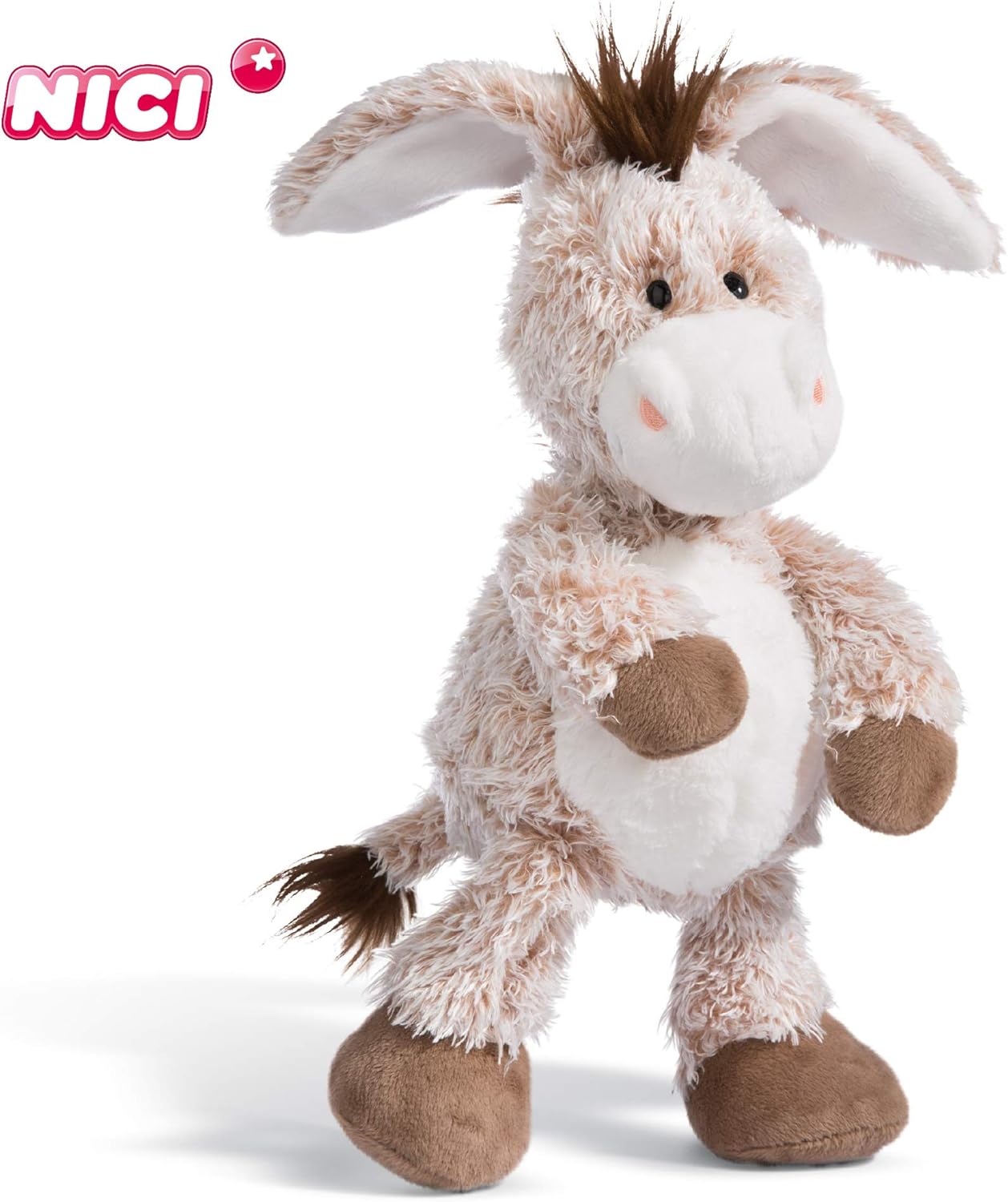 Nici 44935 Cuddly Soft Toy Donkey, Plush, 35cm, Beige Amazon.co.uk